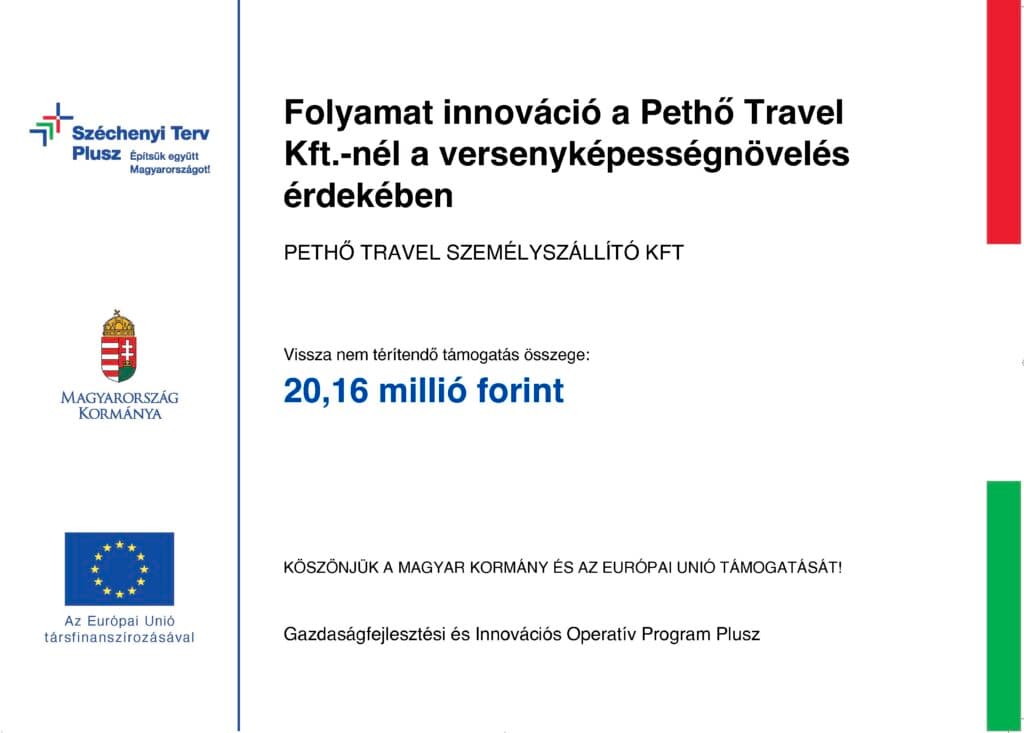 GINOP Plusz – Pethő Travel