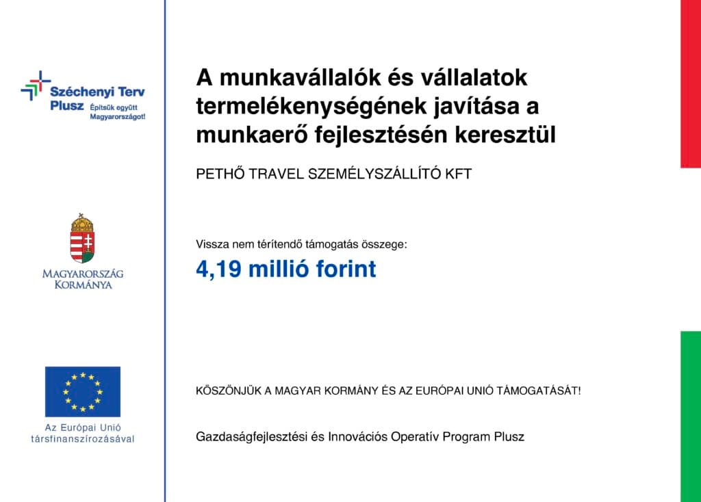 GINOP Plusz 2 – Pethő Travel
